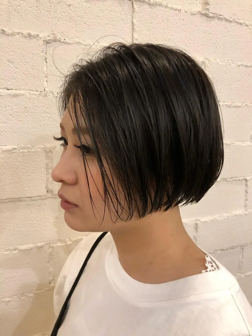 ショート ボブ 顔周りカット 口コミ評価4.9⭐︎ カワナベ マサシのヘアスタイル