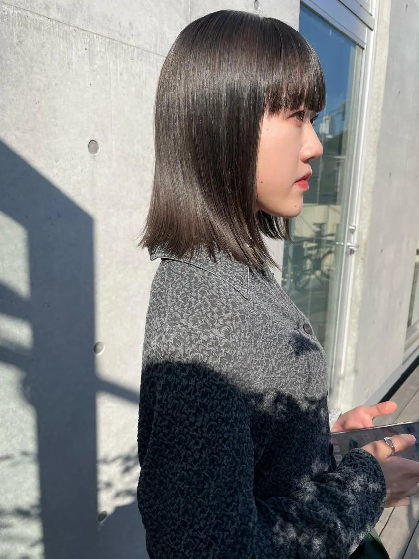 ミディアム カラー カット ヘアカラー 縮毛矯正 トリートメント 佐伯 和佳のヘアスタイル