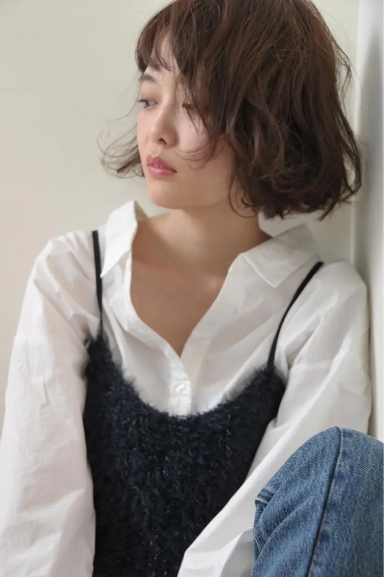 ショート パーマ 似合わせカット カット ヘアカラー トリートメント Neolive caffのヘアスタイル