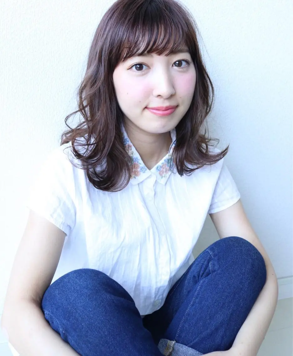 セミロング カラー ピンクカラー 統括ディレクター kuriのヘアスタイル
