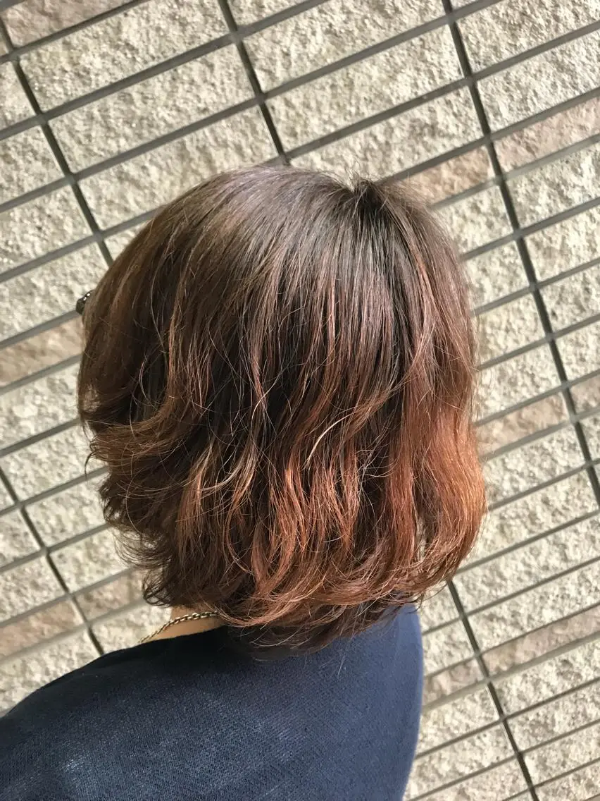 ミディアム パーマ カット パーマ 奈良崎 和弘のヘアスタイル