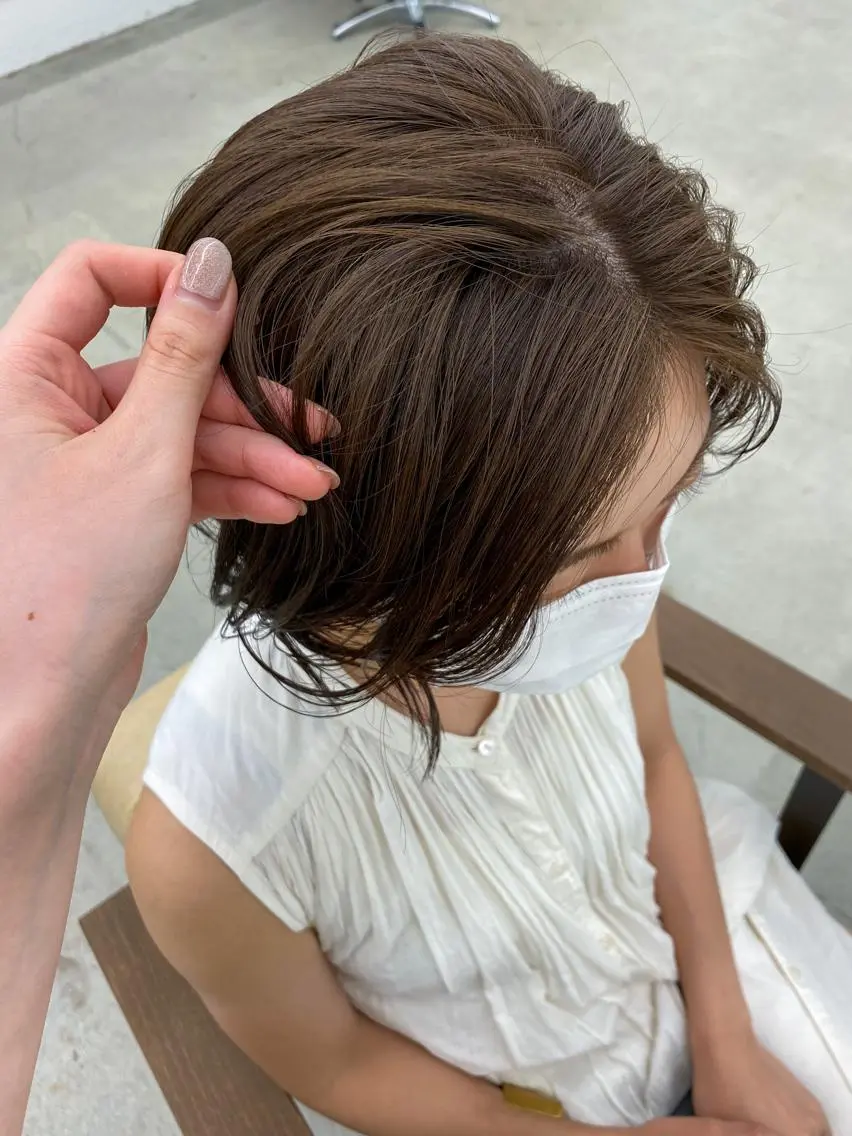 ショート ヘアカラー トリートメント 🌼透明感艶カラー オリーブ🌼河村咲のヘアスタイル