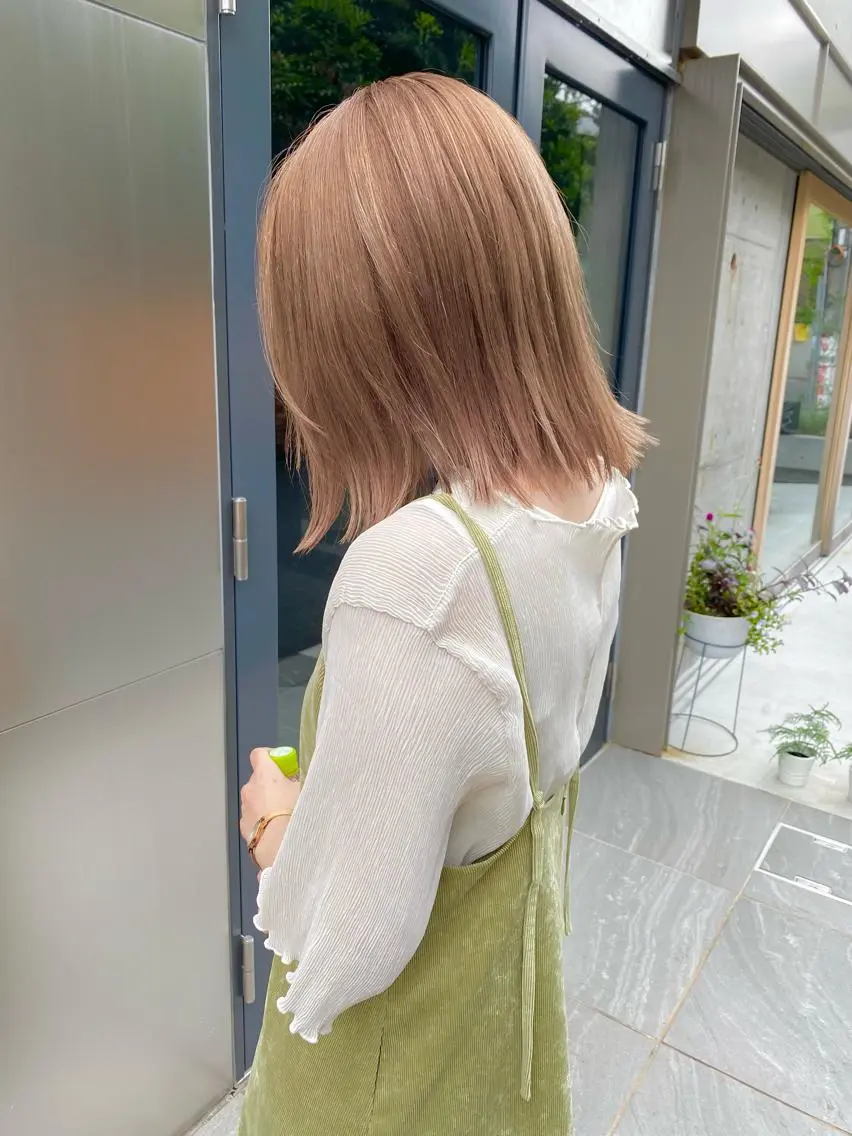 セミロング カラー ベージュカラー ブリーチ カット ヘアカラー トリートメント opus 店長大和 レイヤー/赤み消しのヘアスタイル
