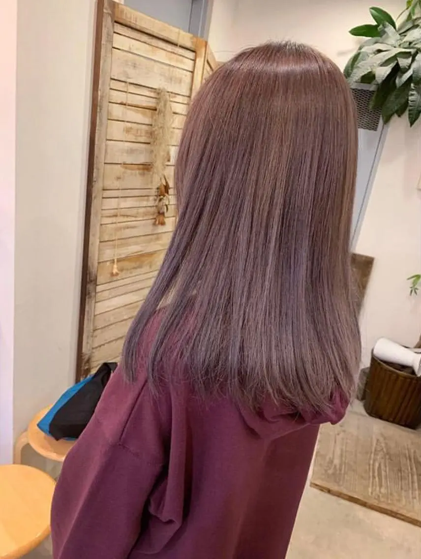 ミディアム カラー ヘアアレンジ アッシュ ベージュカラー ピンクカラー ピンクアッシュ 新宿No.1美髪師 taka髪質改善のヘアスタイル