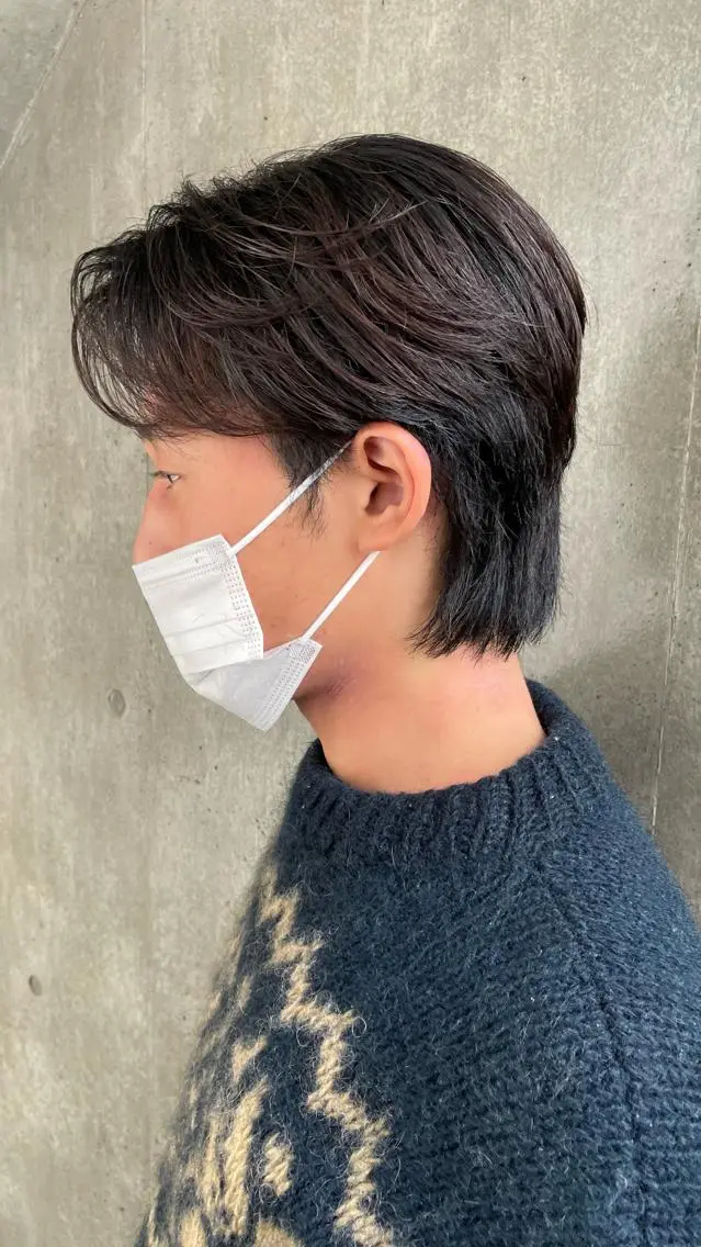 パーマ メンズ センターパート カルマパーマ メンズ韓国風 メンズパーマ メンズショート もりたみかこ 美容師お休み中のヘアスタイル