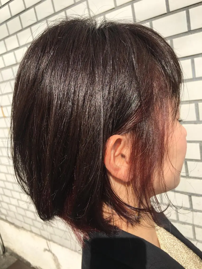 ショート カラー ブラウンカラー インナーカラー ピンクカラー ピンクブラウン Lee東三国 店長 谷辻誠志のヘアスタイル