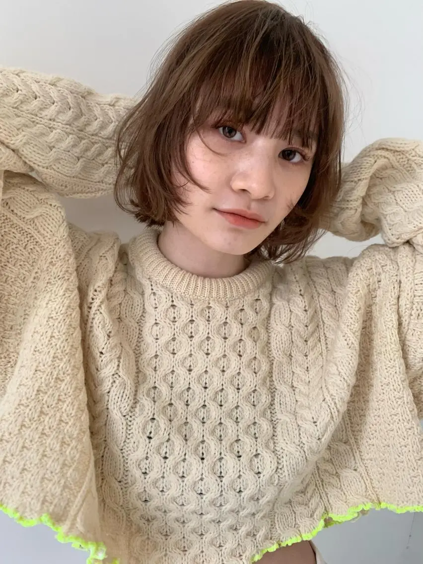 ミディアム ウルフカット ボブ/顔まわりカット 💫大澤奈緒美のヘアスタイル