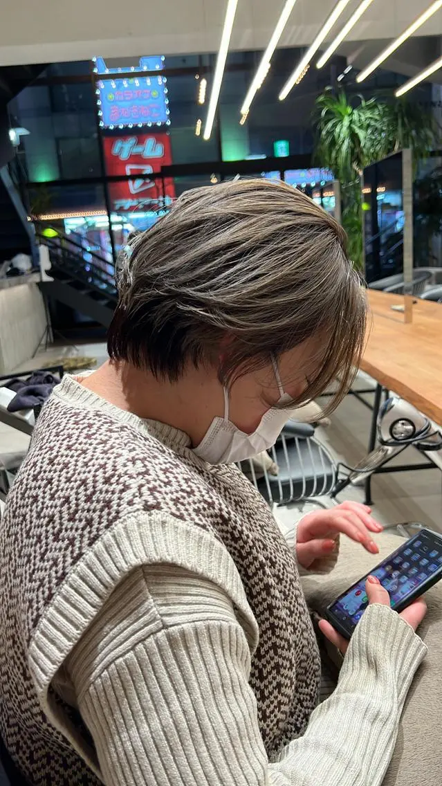 ショート カラー バレイヤージュ デザインカラー レイヤーカット カット ヘアカラー トリートメント 清田 健太朗のヘアスタイル