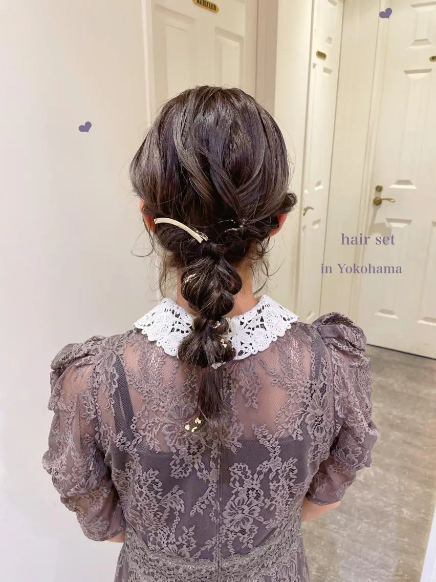 セミロング ヘアアレンジ シールエクステ横浜 🐏☁️miminaのヘアスタイル
