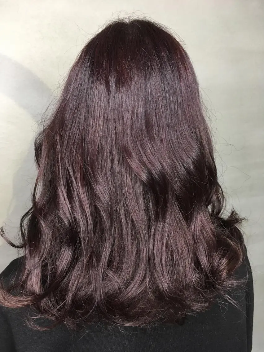 セミロング カラー ラベンダーカラー くまがい みゆ【edge.】のヘアスタイル