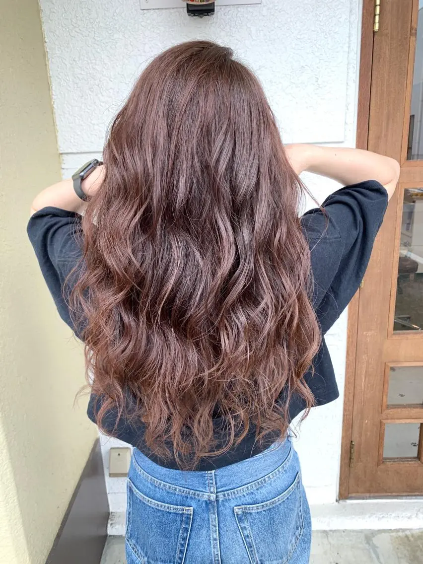 ロング ピンクラベンダー カット ヘアカラー ヘッドスパ yoshihara yuukiのヘアスタイル