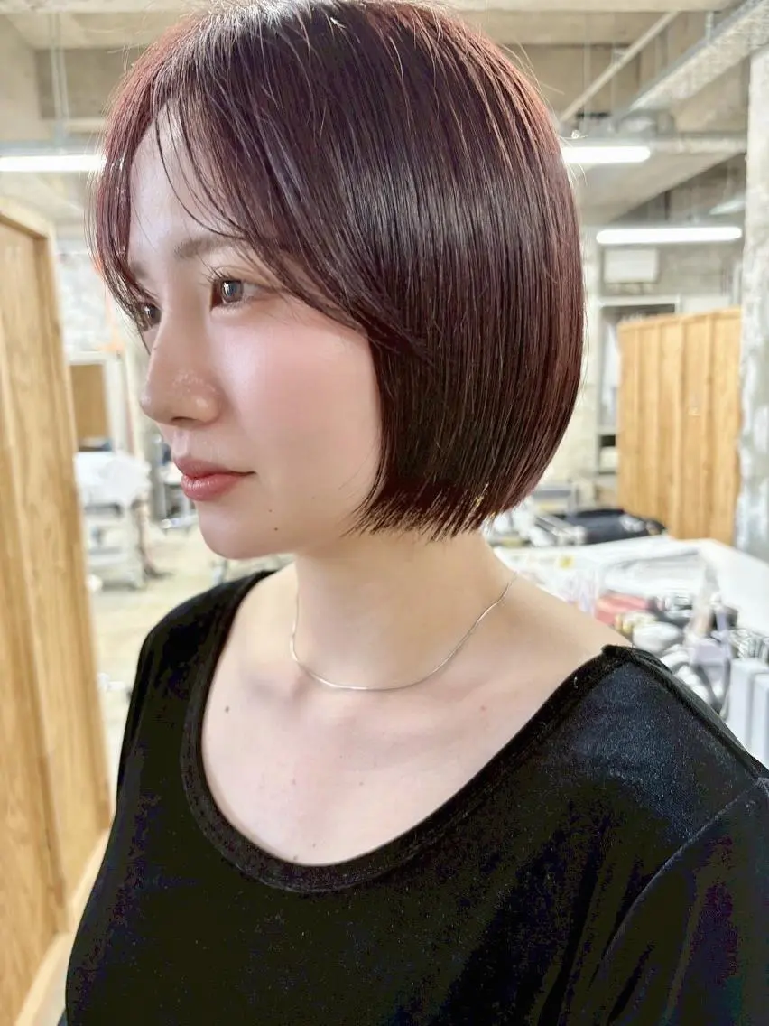 ショート カラー ブラウンカラー レッドカラー レッドブラウン ボブ カット トレンドパーマ/ ボブ🌰くりーわのヘアスタイル