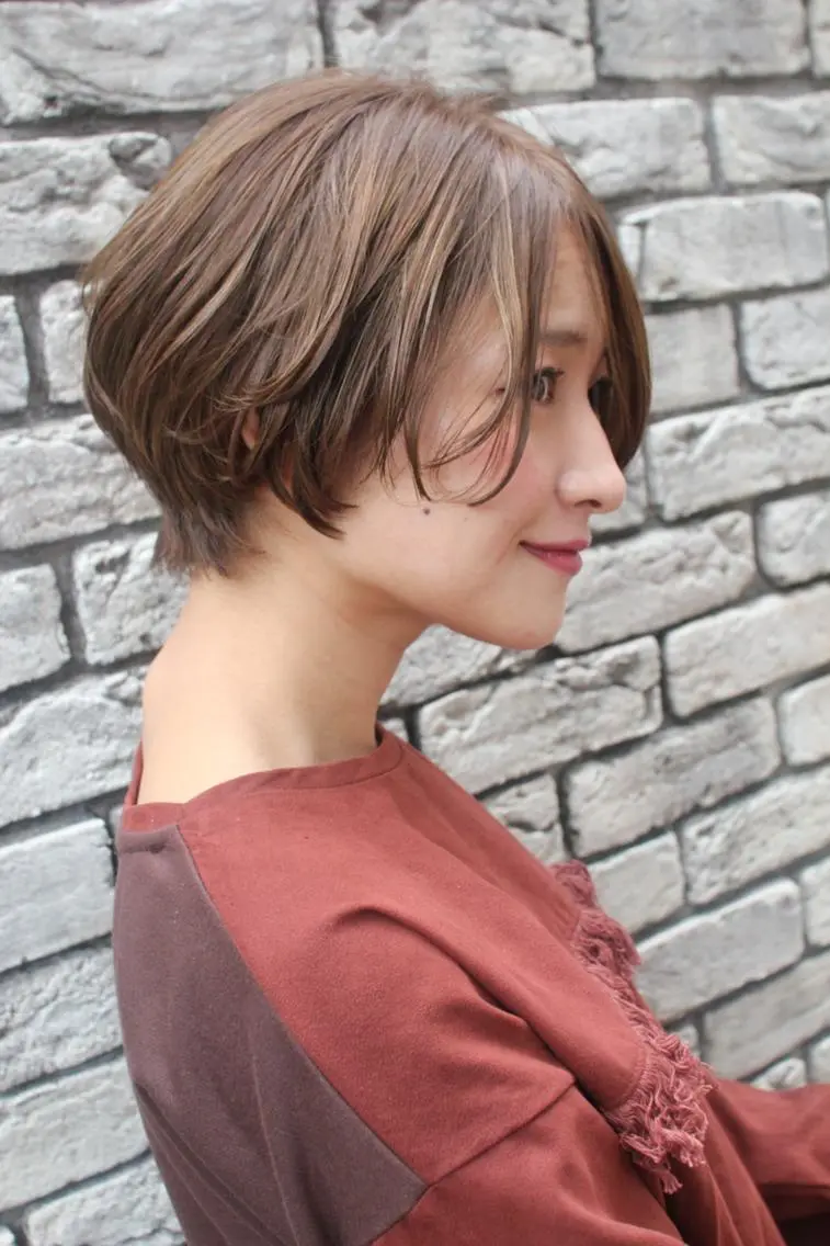 ショート カラー パーマ 羽田 ひろむのヘアスタイル