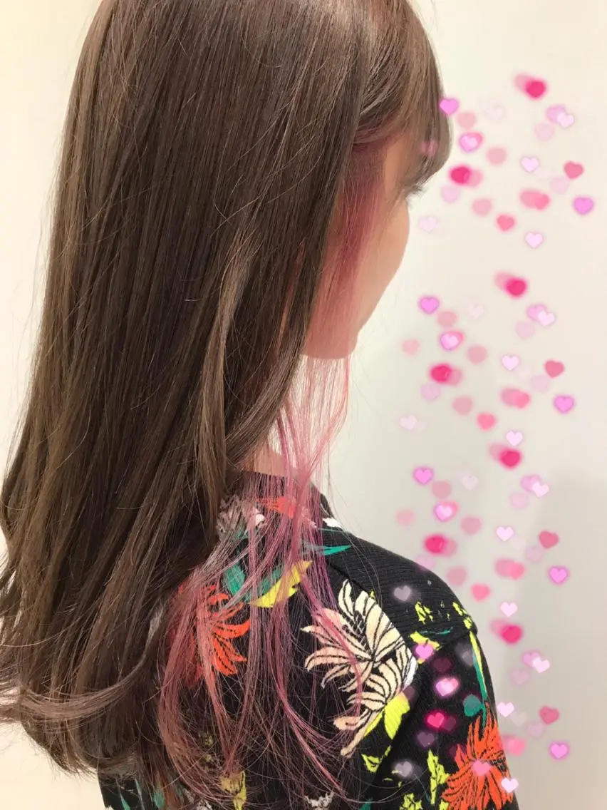 カラー グレージュ ピンクカラー ピンクパープル 新宿駅近♡個室 ♡関口三都季🌜のヘアスタイル