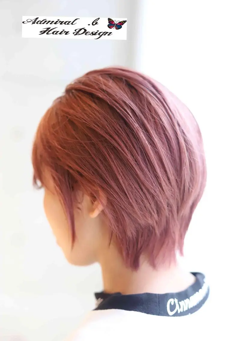 ショート カラー ブリーチ 透明感カラー ピンクカラー アドミラルYoshi oのヘアスタイル