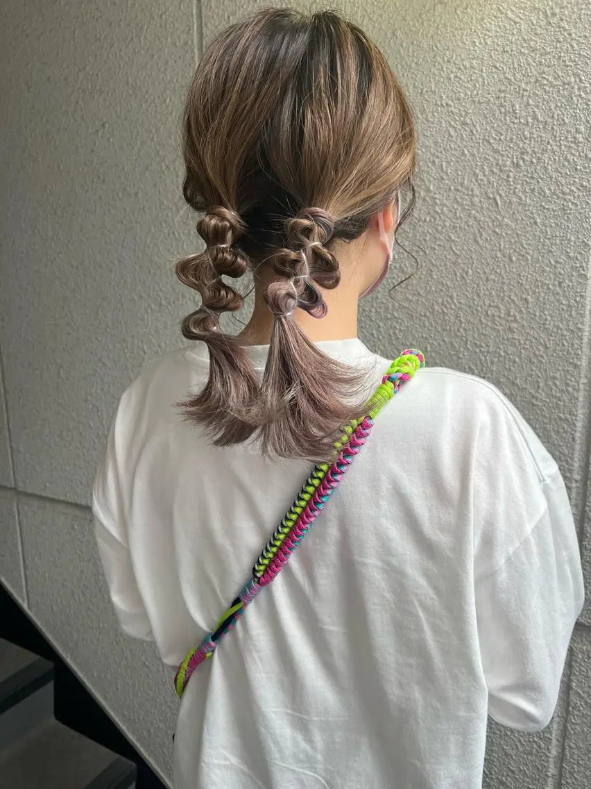 ミディアム ヘアアレンジ ヘアセット カラーパティシエ facce🌼ikoのヘアスタイル