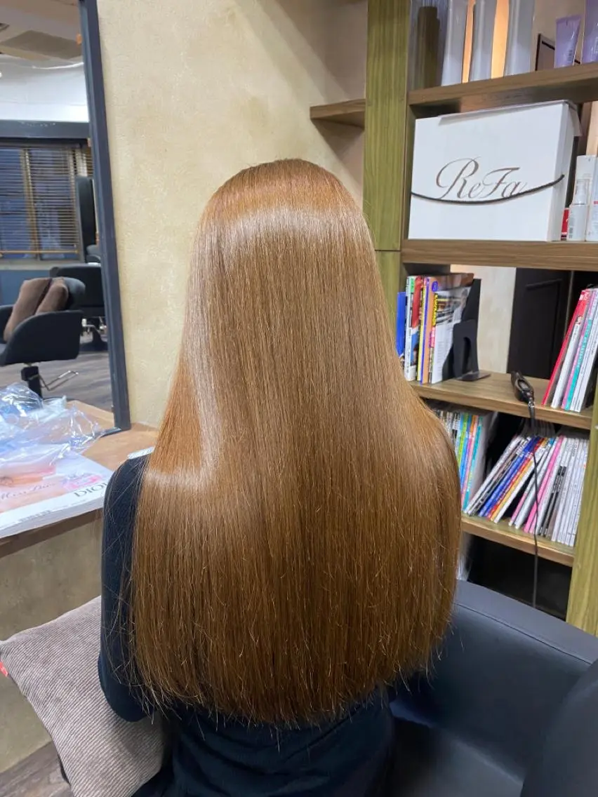 ロング ハイライト 髪質改善 韓国風ヘア レイヤーカット ロング 透け感×顔まわり デザイン✂︎吉田のヘアスタイル