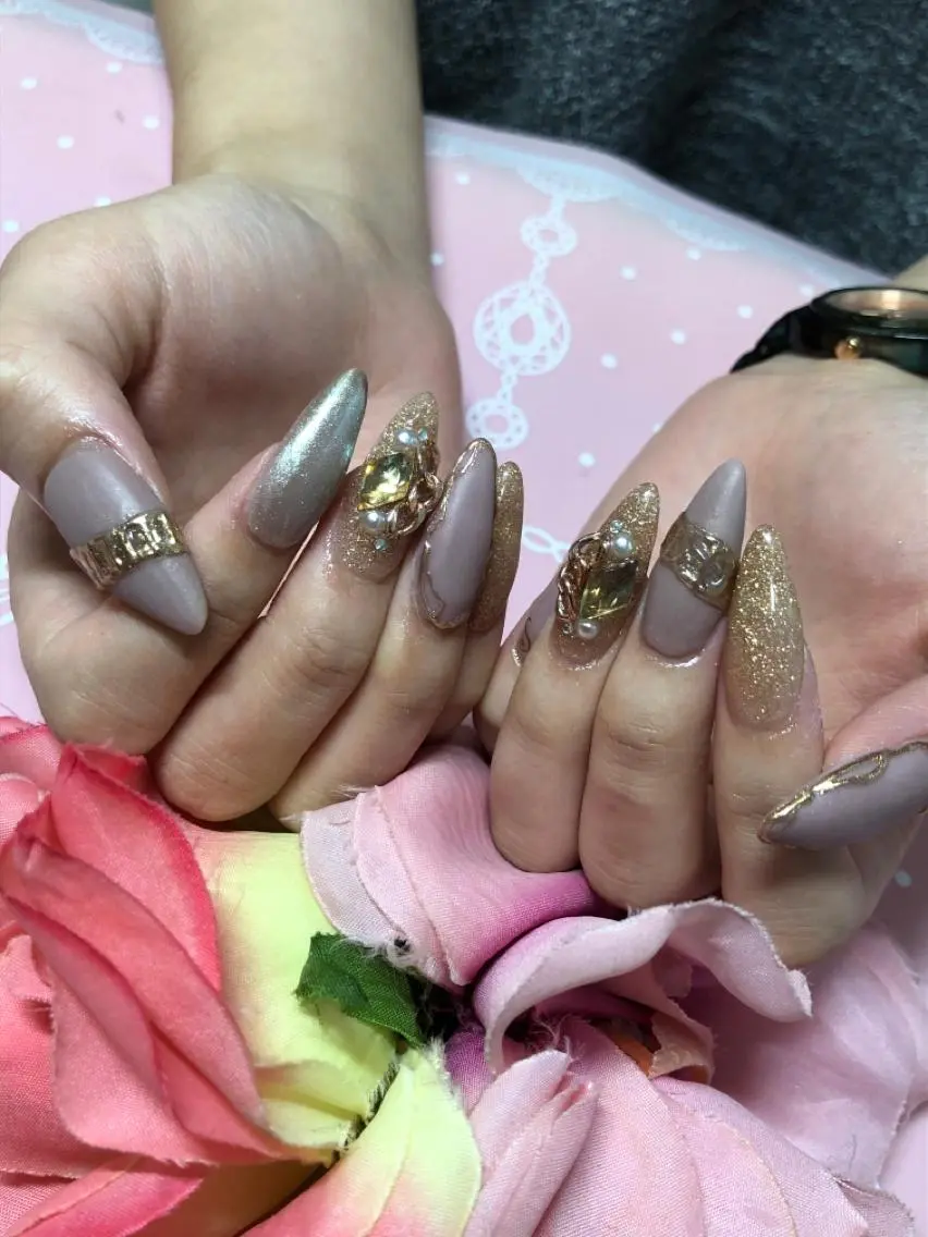 セミロング ネイル アートネイル ハンドネイル 《LB》ラブリエ Nail&eyeのマツエク・マツパデザイン