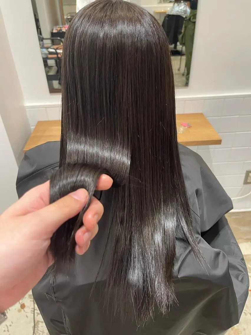 ロング カラー カット 縮毛矯正 トリートメント 悩みを解決💫似合せ RENのヘアスタイル