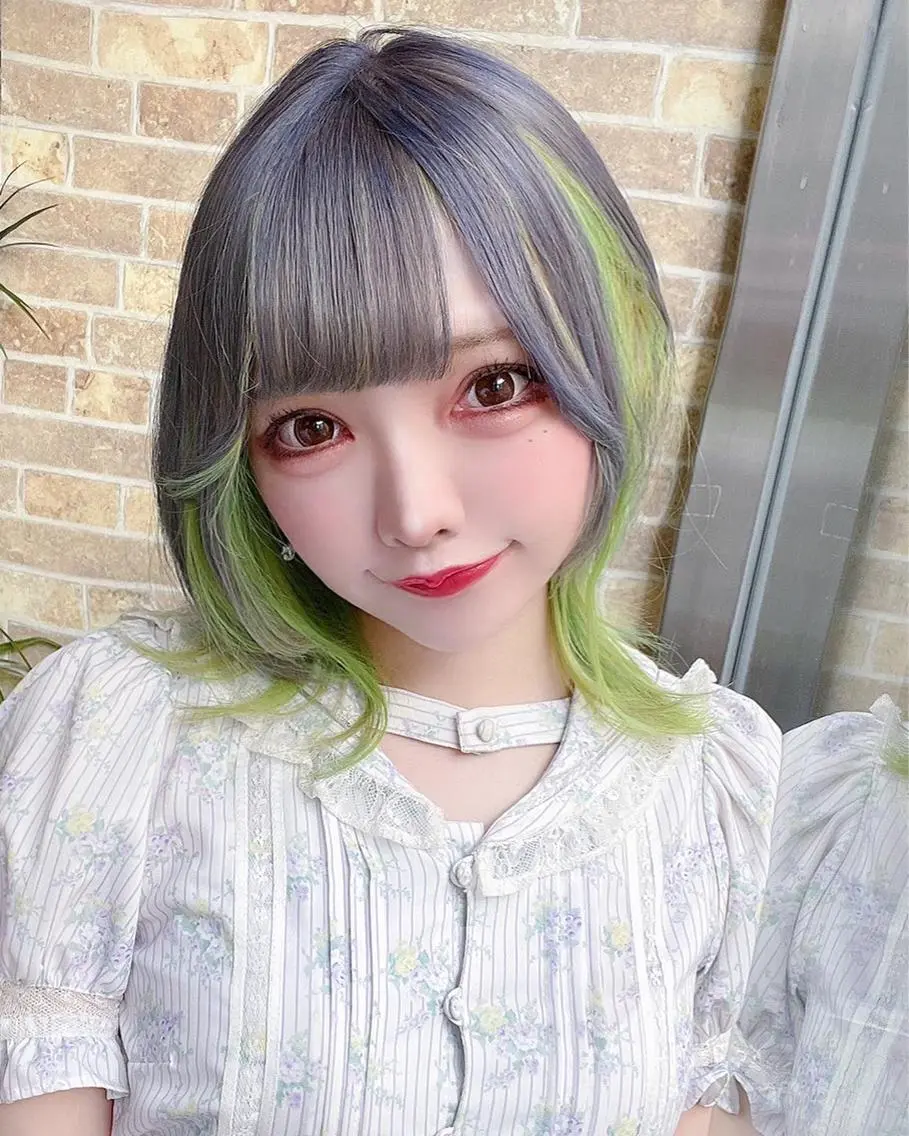 ミディアム カラー インナーカラー イエローカラー ウルフカット 北沢 隆のヘアスタイル