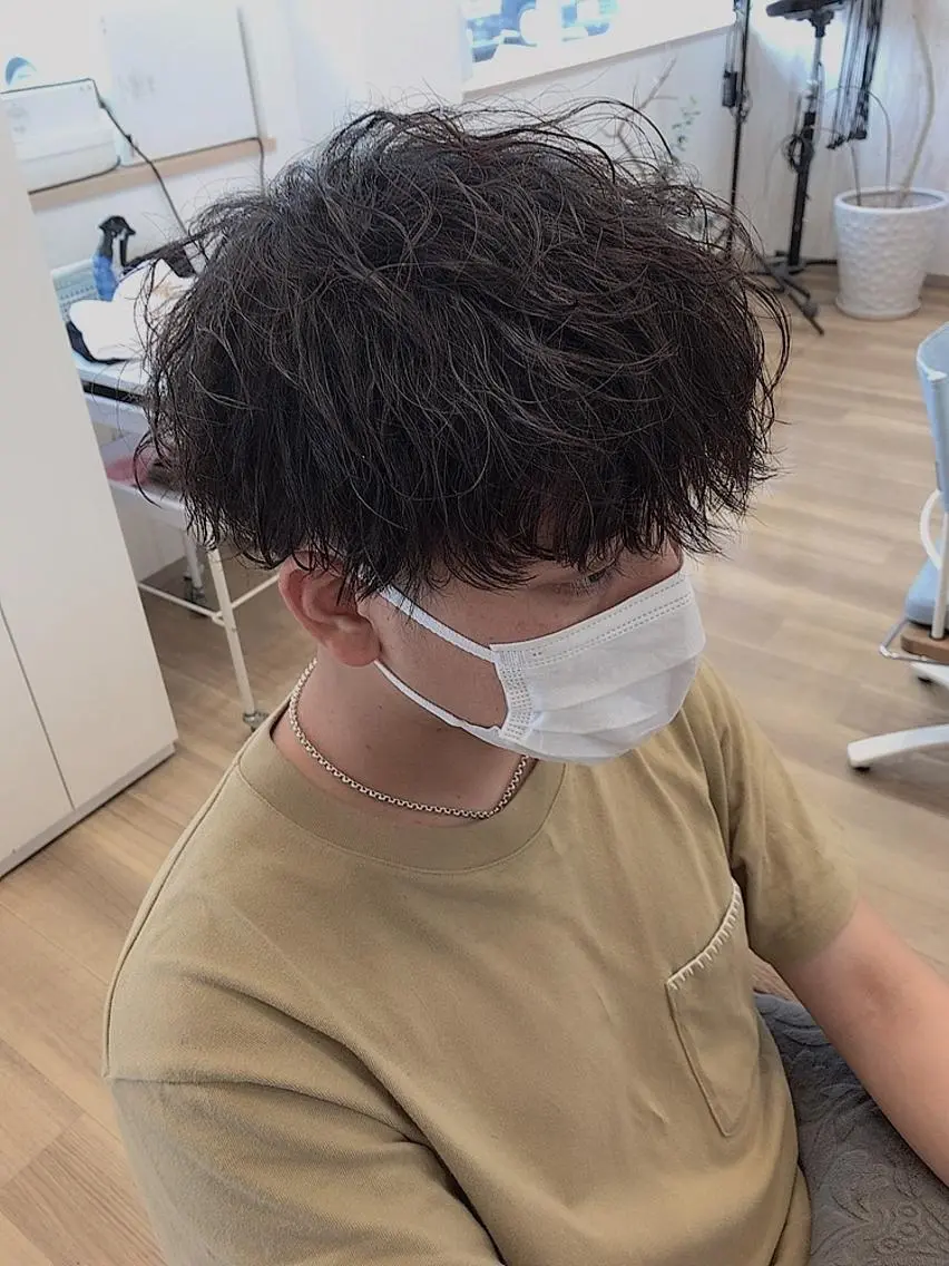 ミディアム メンズ メンズパーマ波巻き 🌳大森悠登🌳のヘアスタイル