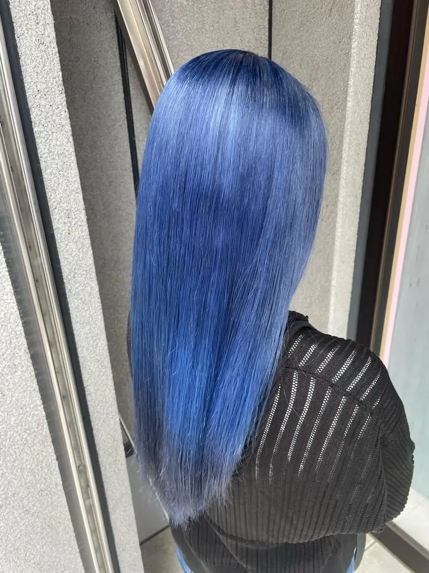 ロング カラー アッシュ アッシュグレー アッシュグレージュ バレイヤージュ ミストバング 町田ブリーチデザイン 🌈MANATOのヘアスタイル