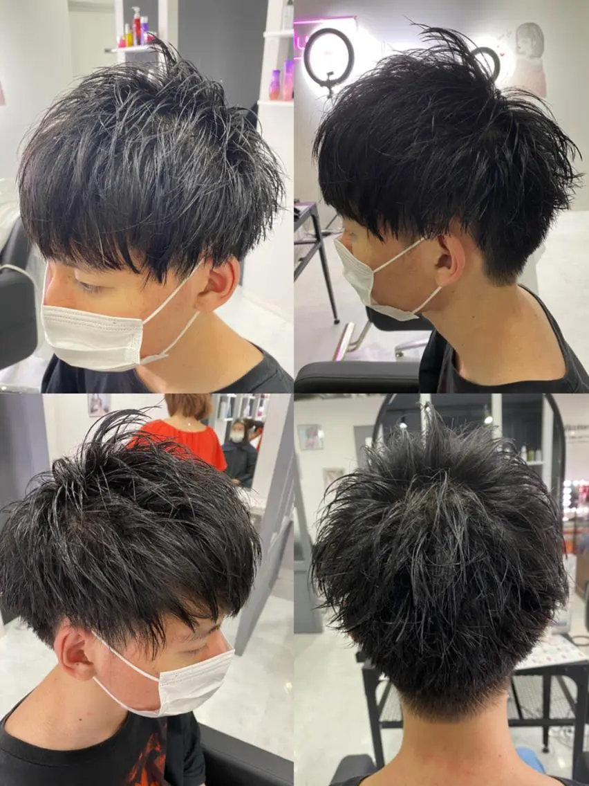 ショート カラー パーマ ヘアアレンジ メンズ 🔥メンズパーマ 特化 渡辺一翔のヘアスタイル
