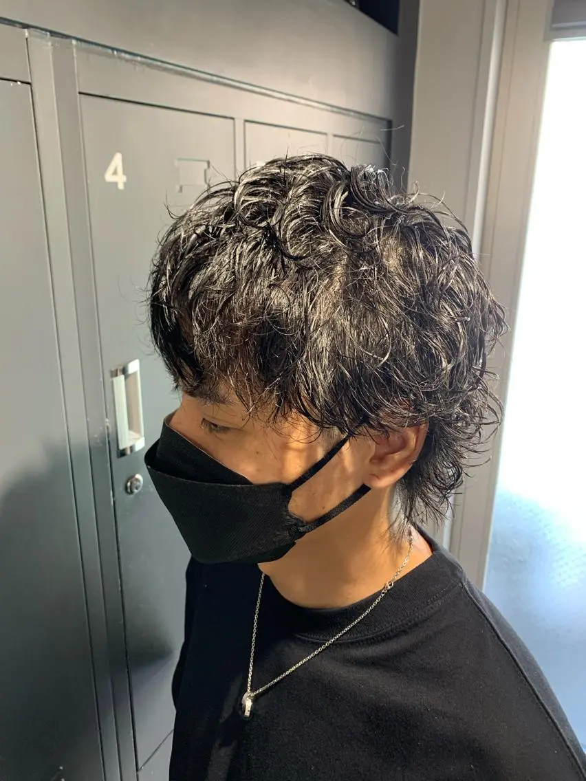 ショート パーマ メンズ カット パーマ 園田 将士のヘアスタイル