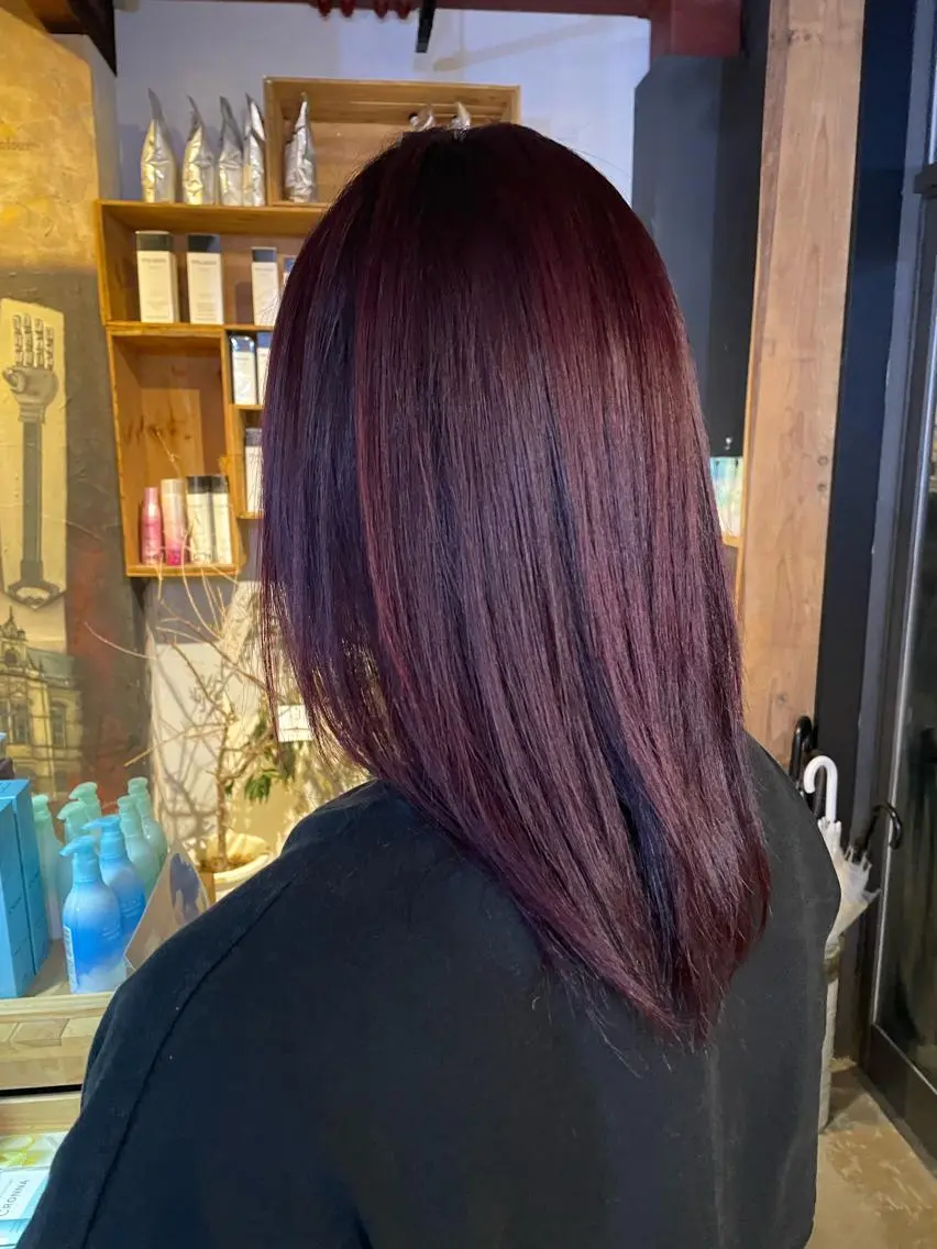 カラー ブリーチ ブリーチなしカラー レッドカラー 隅内 桃香のヘアスタイル