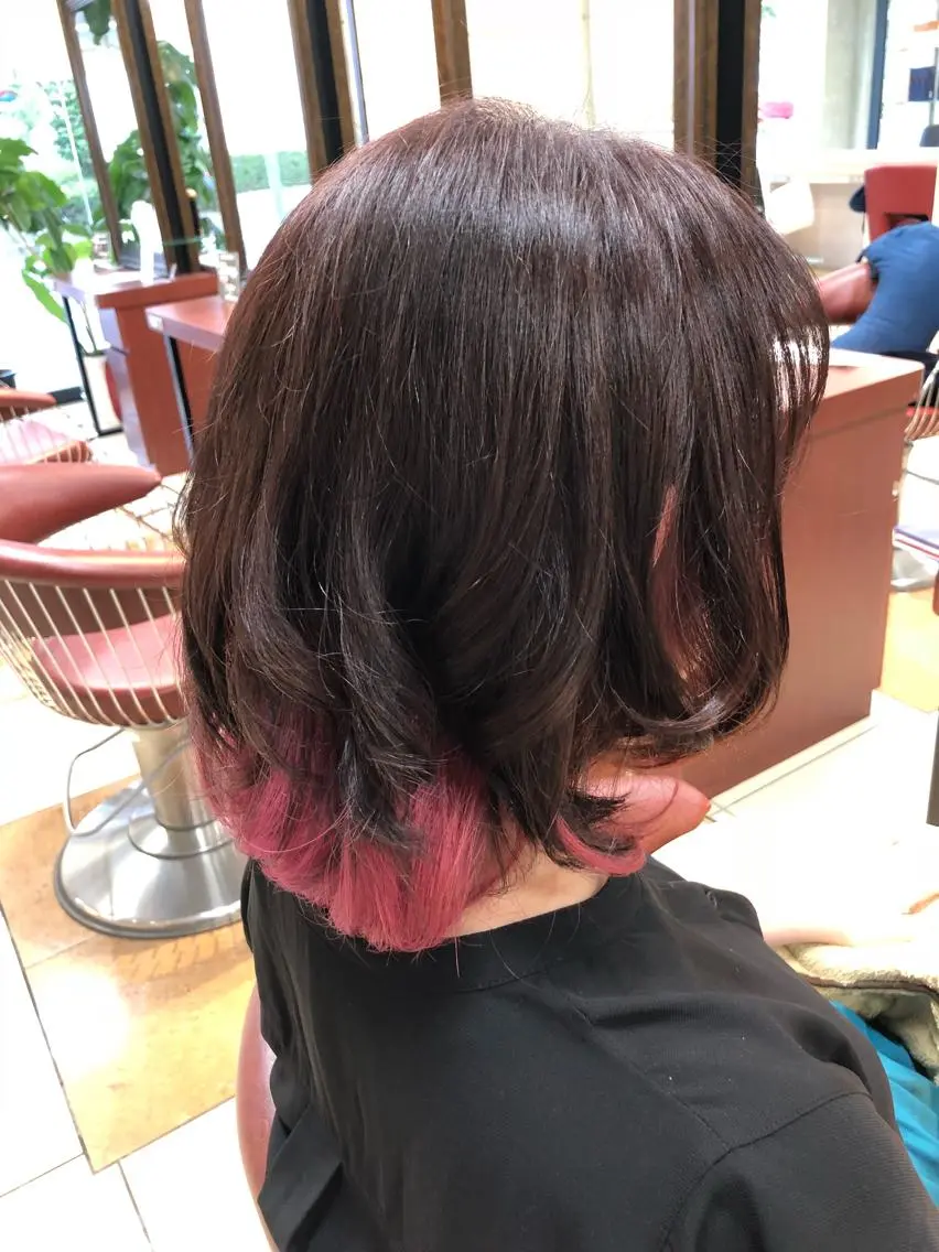 ミディアム カラー デザインカラー インナーカラー ヘアカラー 千葉 好未のヘアスタイル