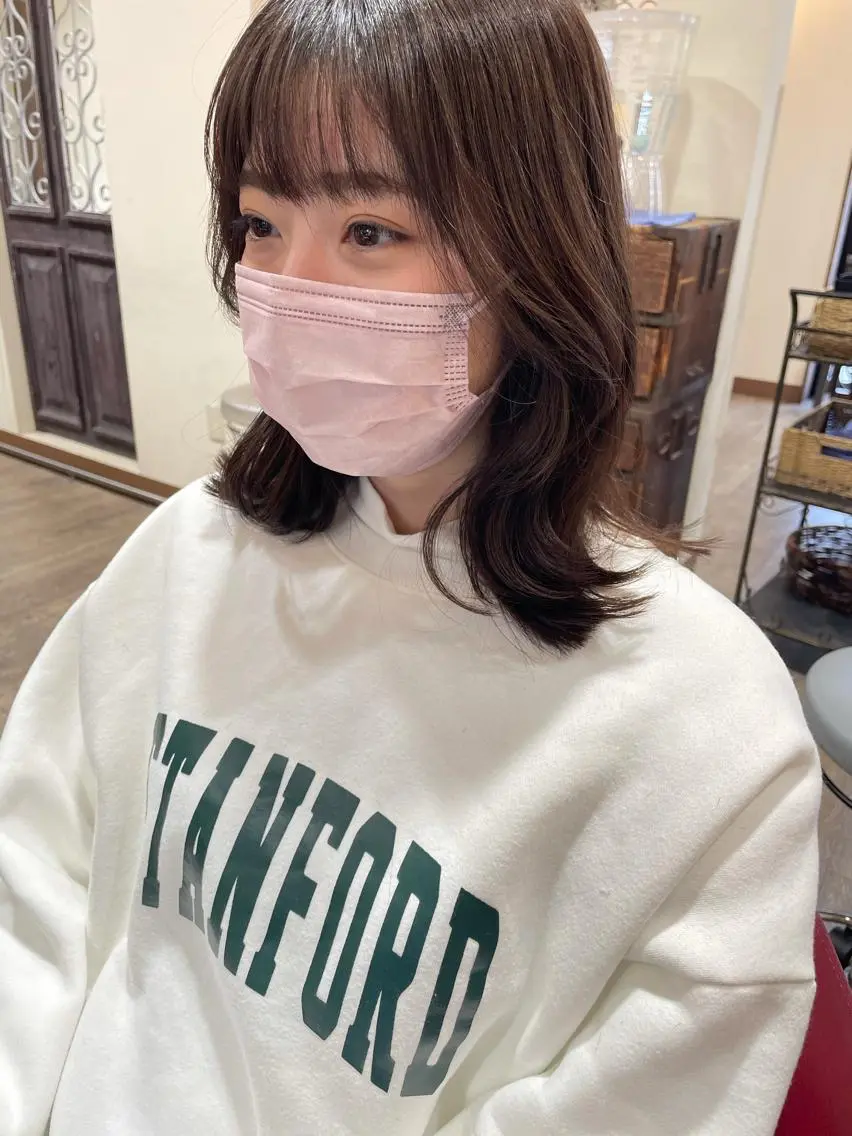 ミディアム カット ヘアカラー トリートメント 保野加/トレンドボブ 透明感爆発カラーのヘアスタイル