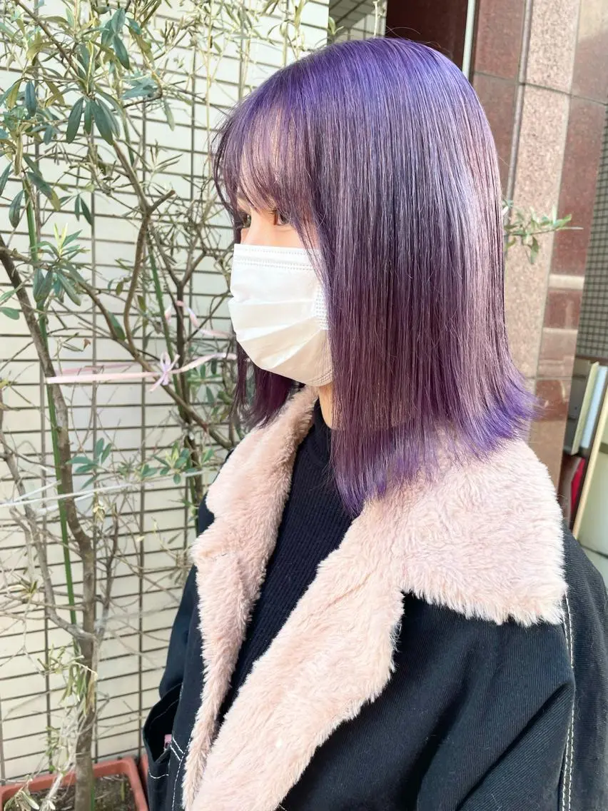 セミロング カラー ヘアアレンジ ヘアカラー トリートメント ハイトーンピンク🍑 ブリーチ🍑RINAのヘアスタイル
