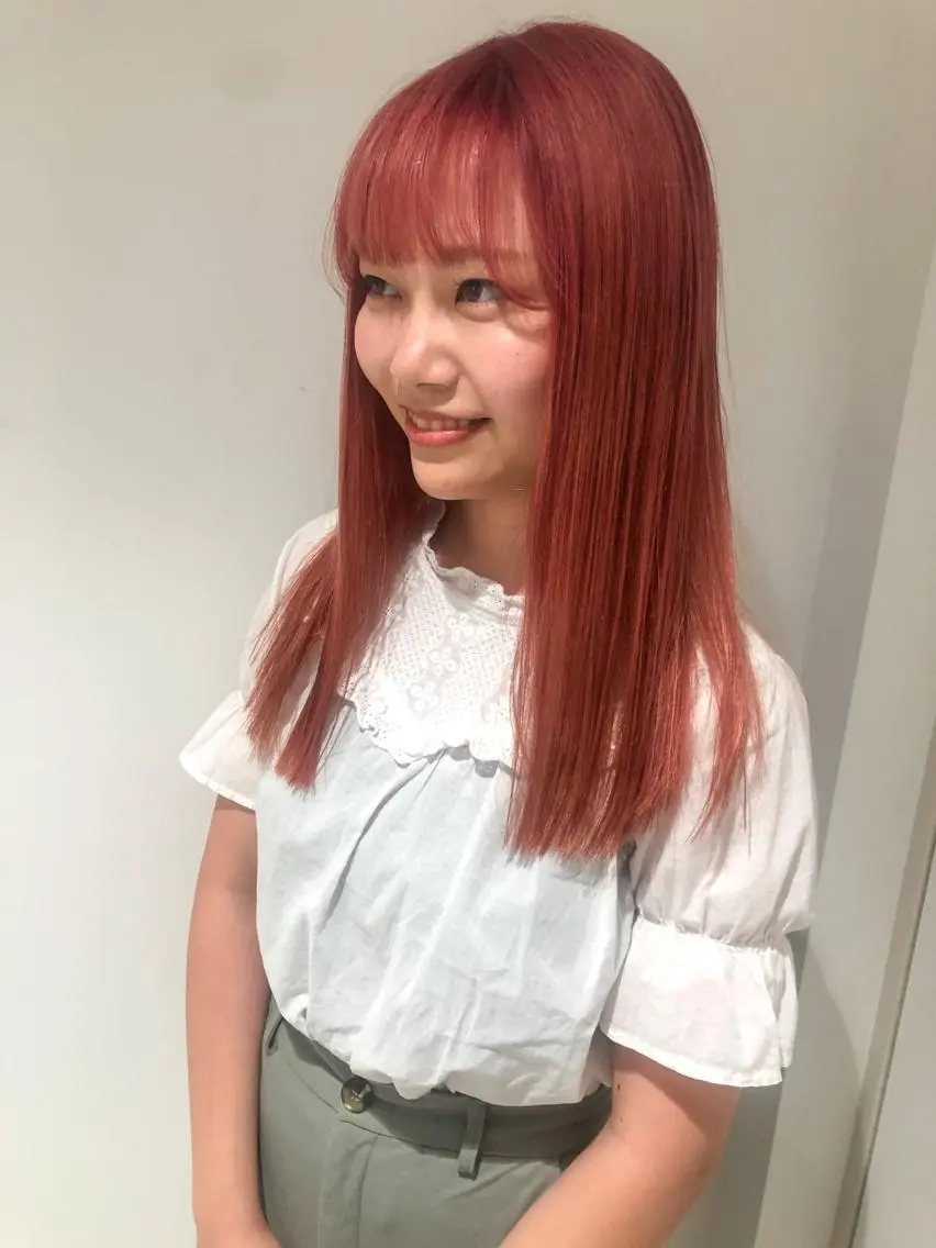 セミロング カラー ピンクカラー カット ヘアカラー トリートメント ヘアセット センスをお届けします 大谷将生infpのヘアスタイル