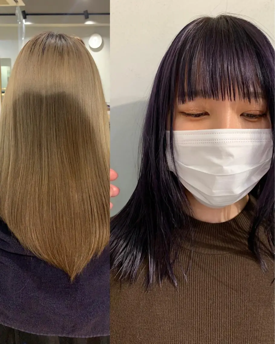 セミロング カラー パーマ ボブパーマコテ巻き風 パーマNo1深江秀平のヘアスタイル