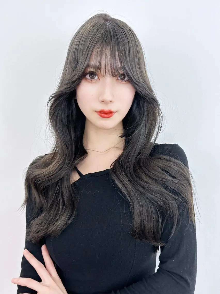 セミロング カラー パーマ ヘアアレンジ グレージュ オリーブグレージュ オリーブグレー レイヤーカット カット ヘアカラー トリートメント ITbyALBUM 松戸のヘアスタイル