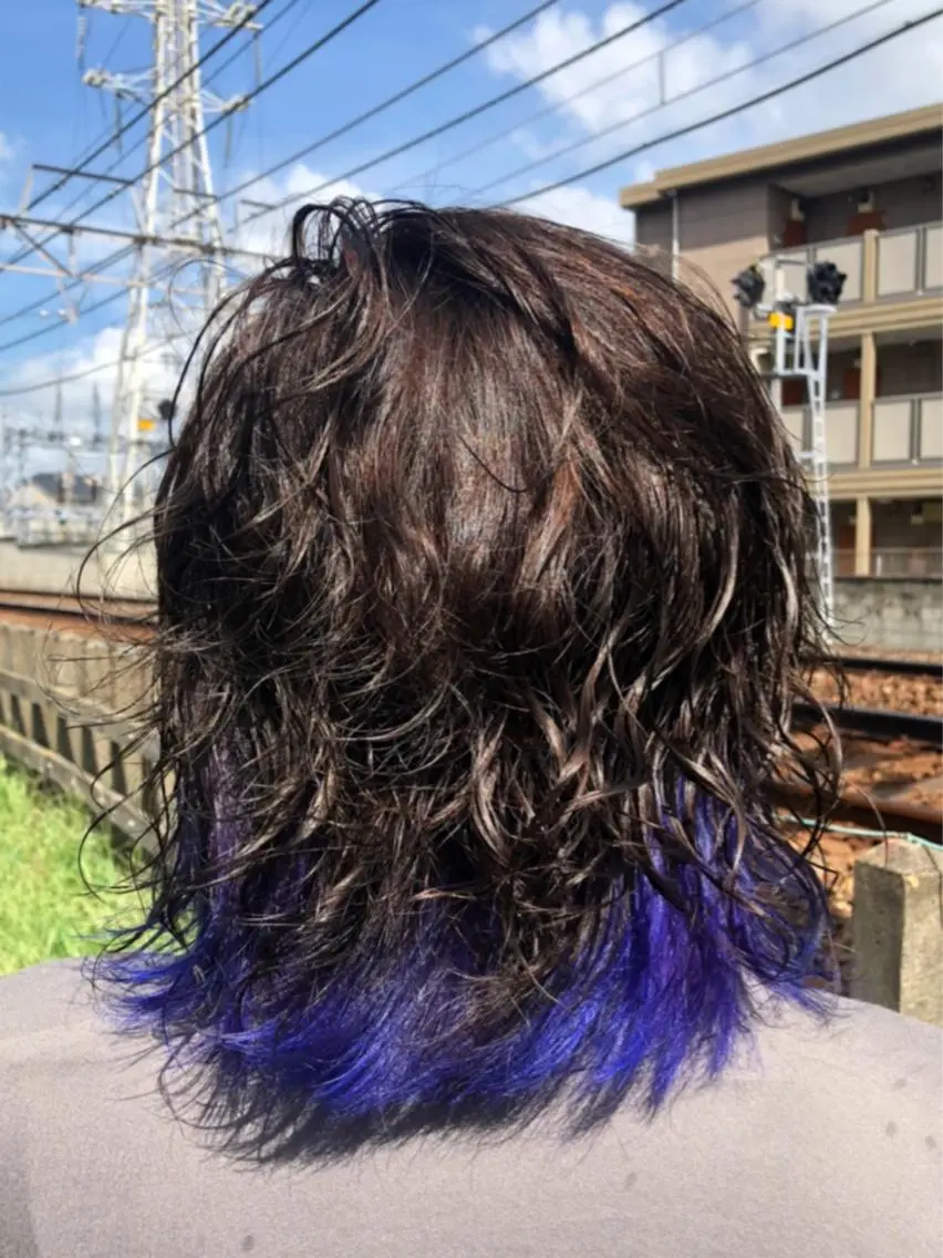 カラー アッシュ ブリーチ ブルーカラー バイオレットカラー Natsu 。のヘアスタイル