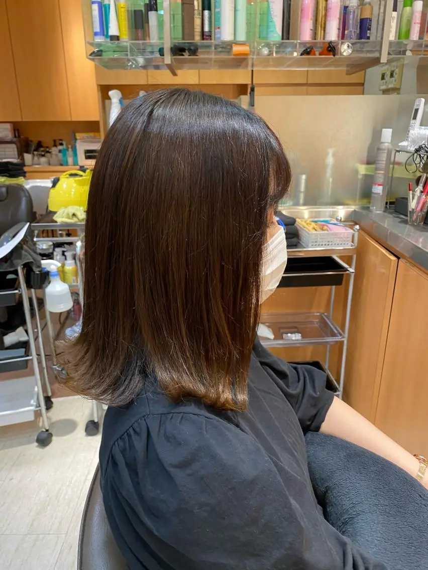 セミロング カラー 🟢NEGi🟣 🫧髪質改善のヘアスタイル