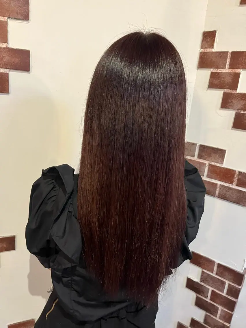 カラー ブラウンカラー ピンクカラー 松下 詩恵里のヘアスタイル