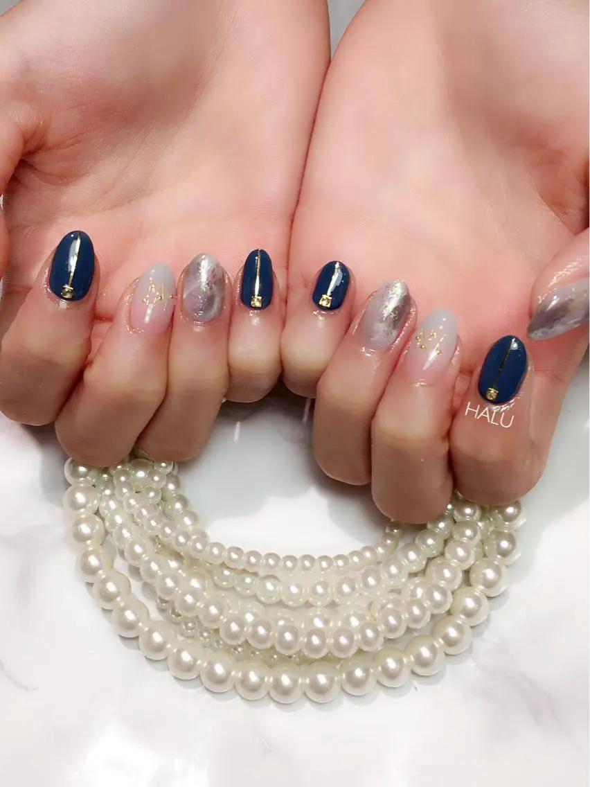 ネイル ブルー HALU ハルのネイルデザイン