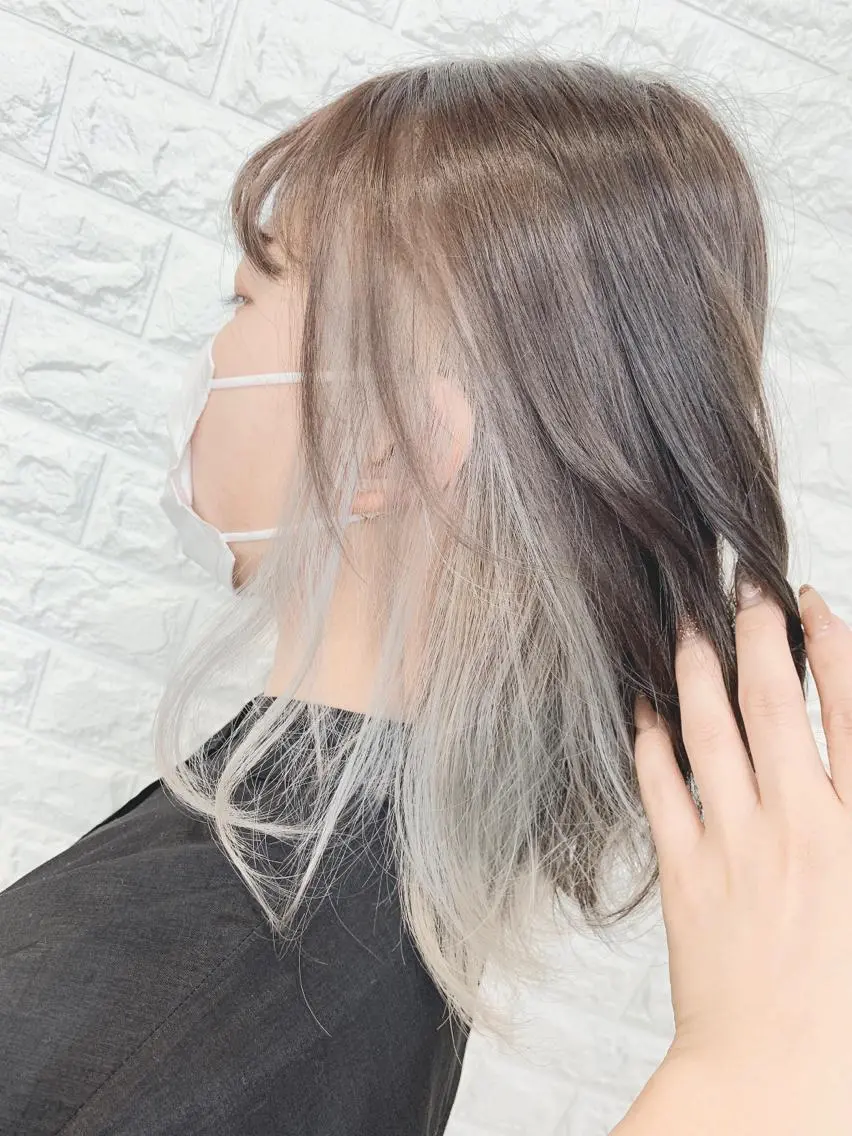 ミディアム カラー ヘアカラー 福森 みずきのヘアスタイル