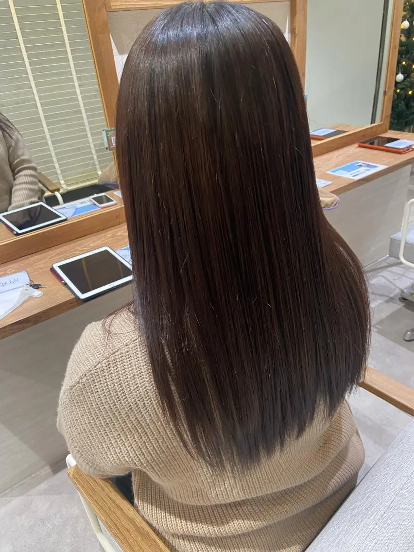 ロング 縮毛矯正 ハラダ ヒナミのヘアスタイル