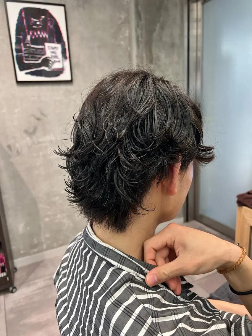 ショート パーマ メンズ カット パーマ 🌞レイヤー×カラー 前川那津美🌞のヘアスタイル