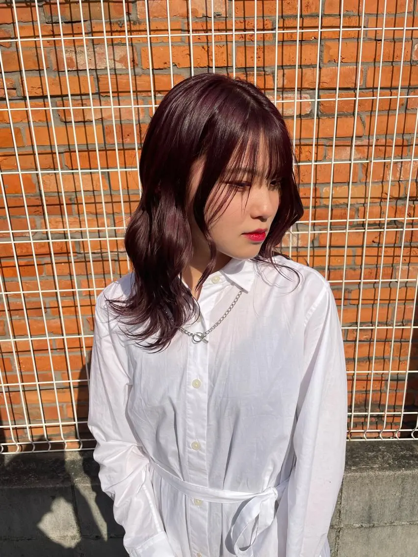 セミロング カラー 矢澤 明日香のヘアスタイル