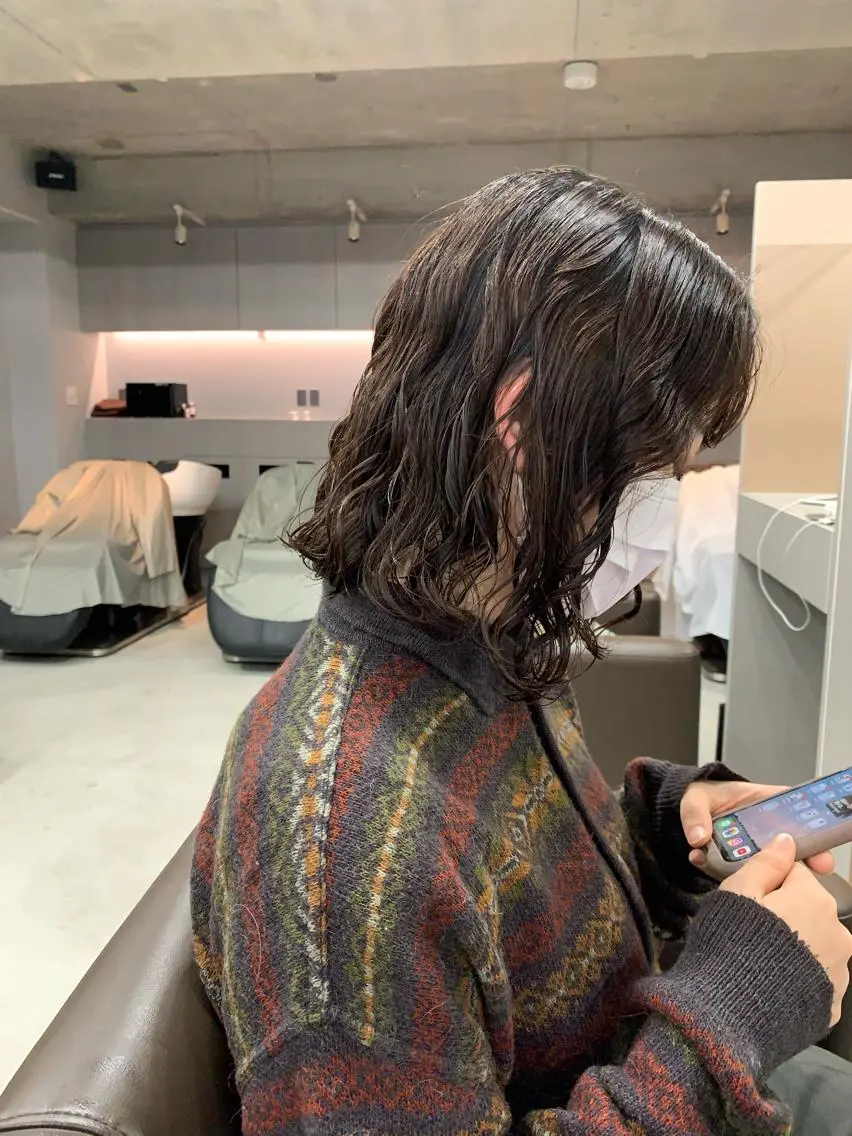 パーマ カット パーマ トリートメント ボブパーマコテ巻き風 パーマNo1深江秀平のヘアスタイル
