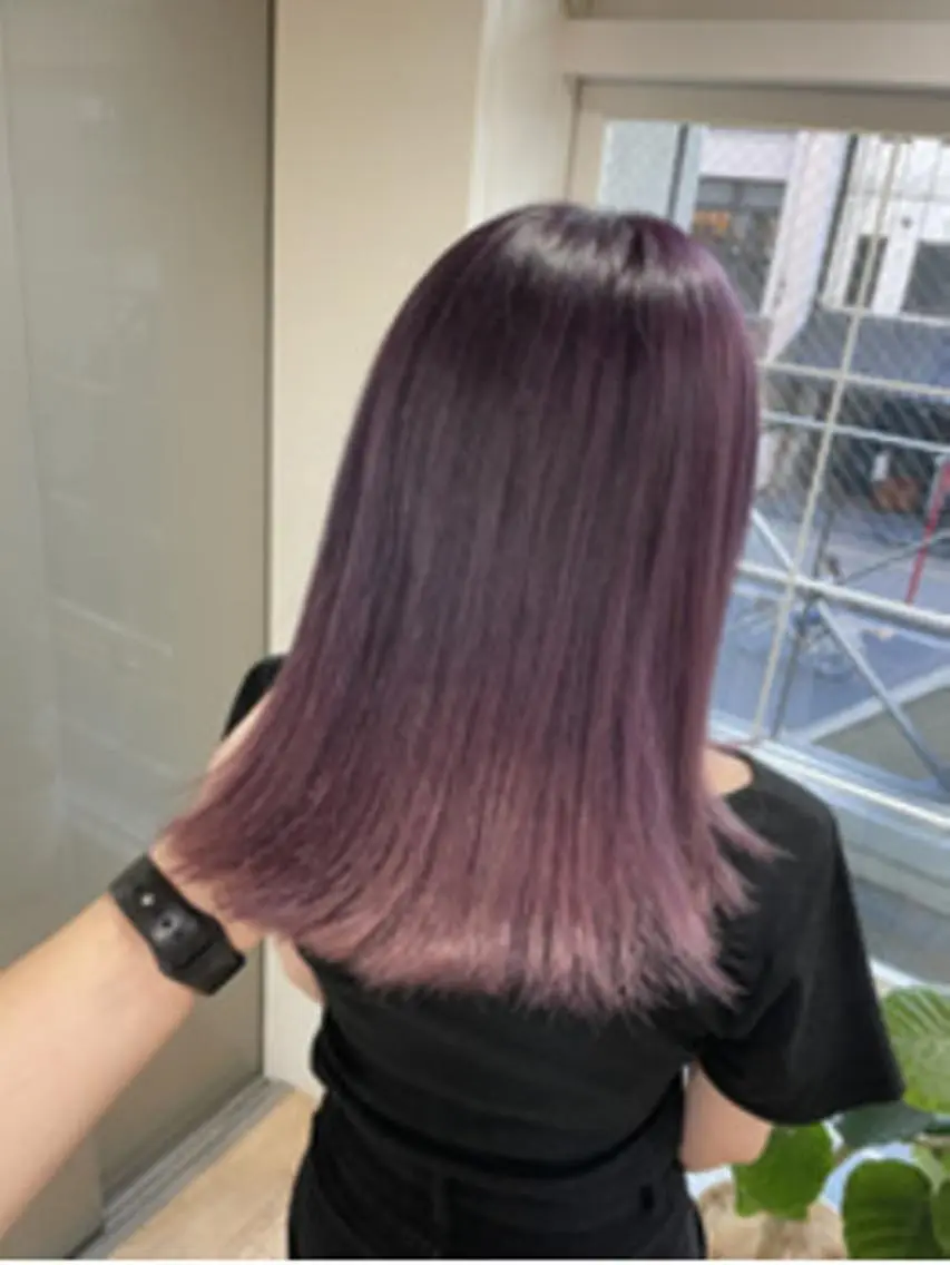 ミディアム パープルカラー カット ヘアカラー トリートメント ✨髪質改善美容師 永森祥太✨のヘアスタイル