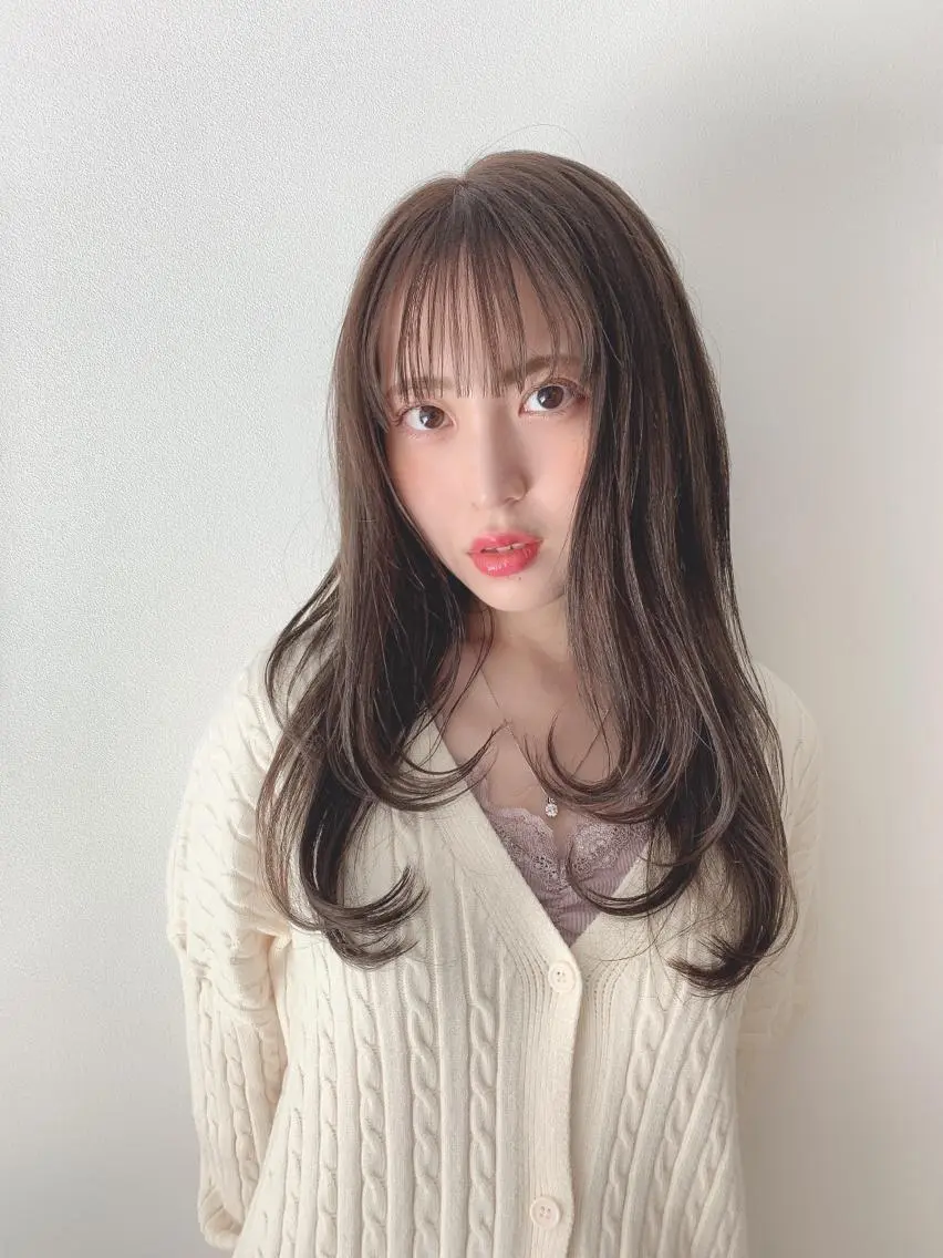 セミロング カット ヘアカラー なりたいが叶う ながしまじゅんきのヘアスタイル