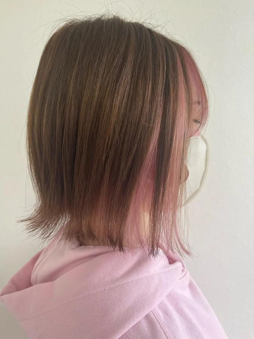 ショート カラー ピンクカラー カット ヘアカラー 小川  愛のヘアスタイル