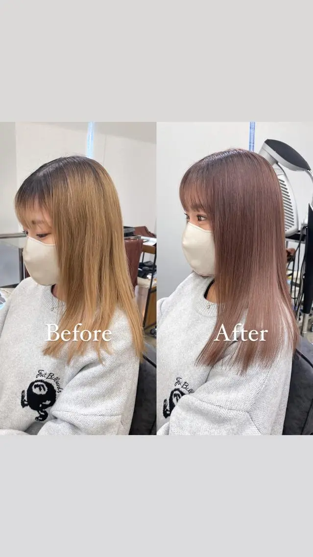 セミロング カラー 水田吉亮/髪質改善/ 縮毛矯正/レイヤーのヘアスタイル