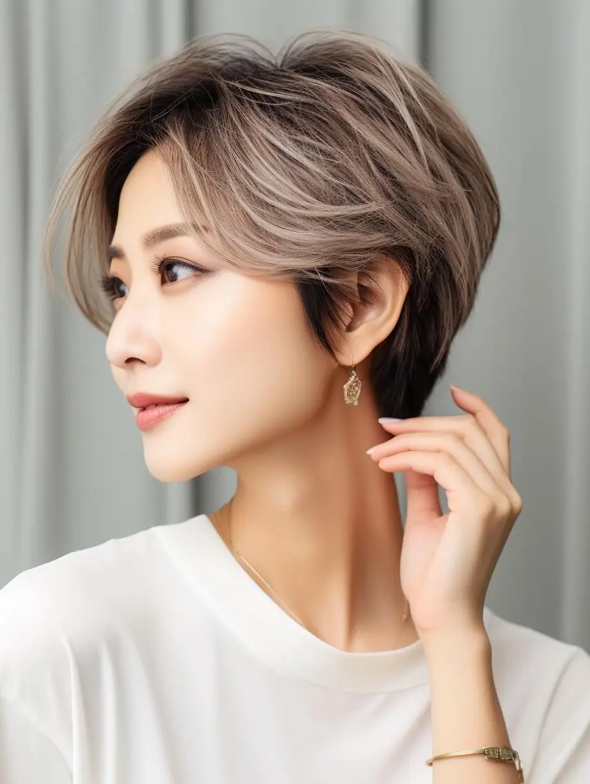 ショート カラー 表参道/さあ や/大人ナチュラルのヘアスタイル
