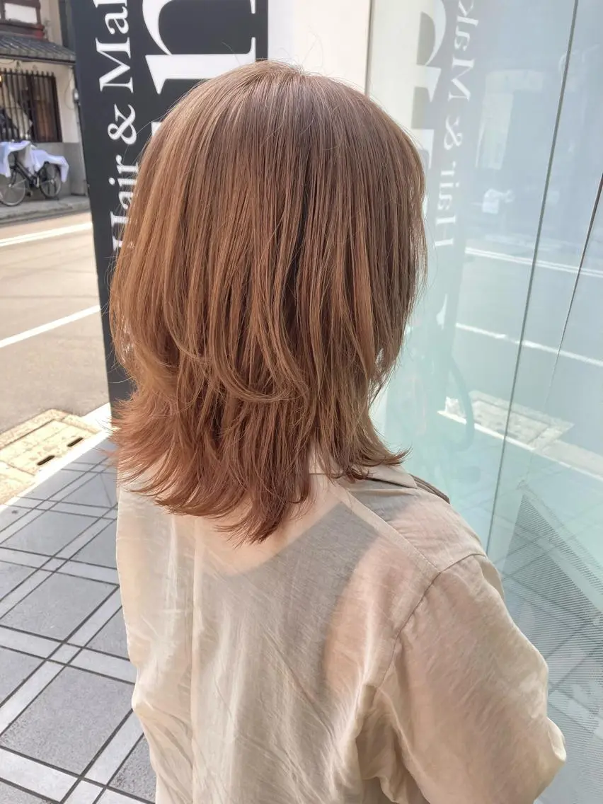 ミディアム カット ヘアカラー トリートメント 奥野 貴哉のヘアスタイル